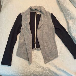 Lou & Grey soft cotton blazer/open cardigan - blue and gray color - XS
